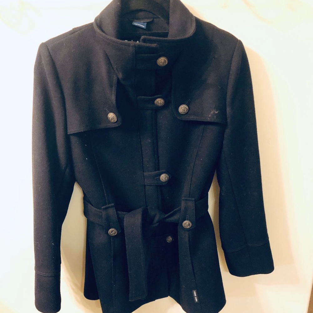 Saint James heavy wool navy sailor coat.
